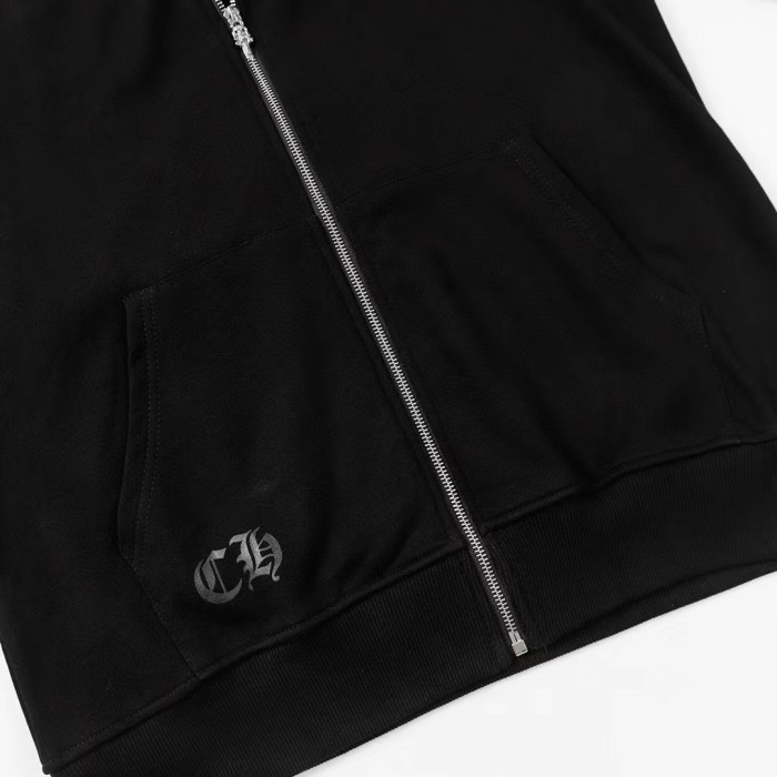 Chrome Hearts Horseshoe Floral Zip Up Hoodie FW00150