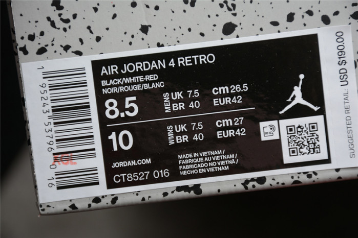 air jordan 4 “red thunder” ct8527-016