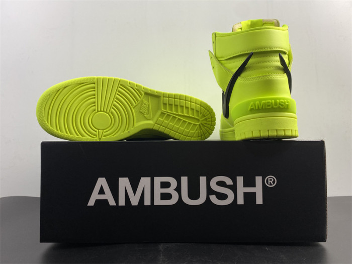 nike dunk high x ambush flash lime - cu7544-300