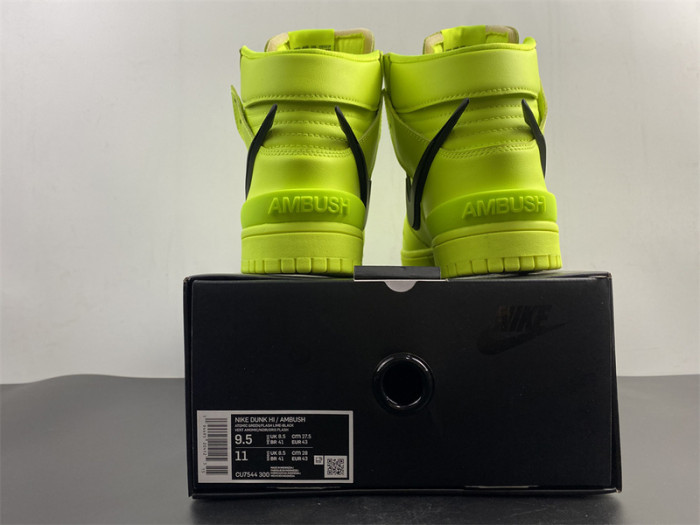 nike dunk high x ambush flash lime - cu7544-300