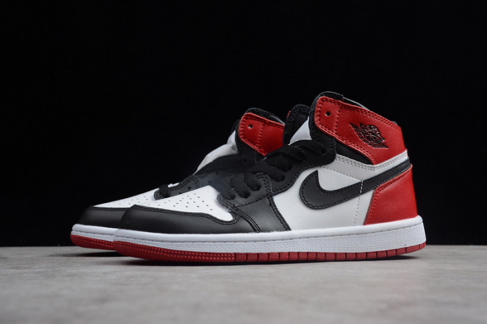 air jordan 1 kids high og “black toe” white/ black-varsity red mens 555088-125