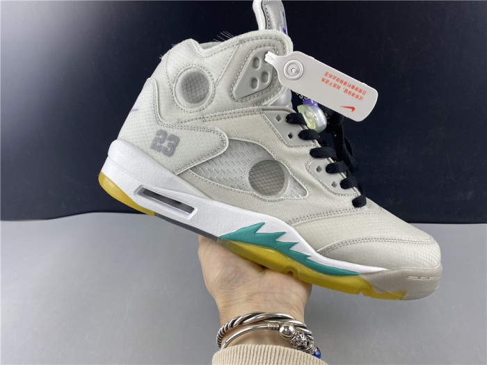 off white air jordan 5 sp grey green - ct8480-105
