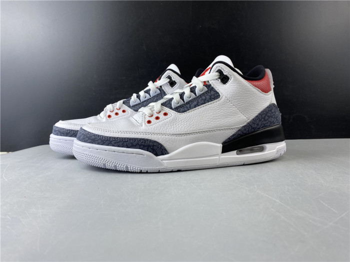air jordan 3 retro denim se ''fire red'' - cz6431-100
