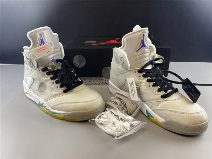 off white air jordan 5 sp grey green - ct8480-105