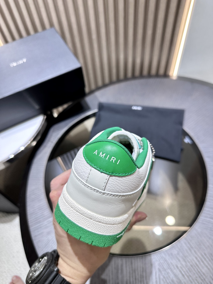 amiri skeleton low-skel top sneakers white green ps24mfs005-310