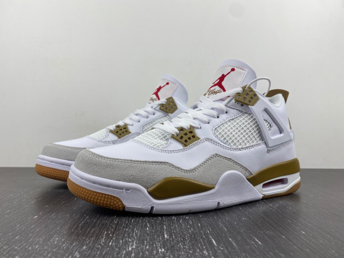 nike sb x air jordan 4 white brown dr5415-120