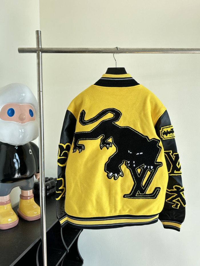 Louis Vuitton Black & Yellow Varsity Jacket