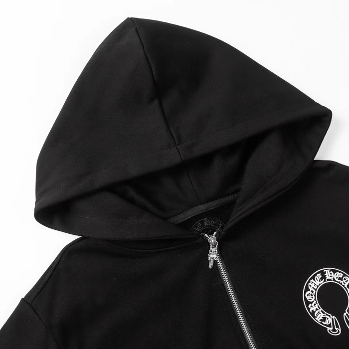 Chrome Hearts Horseshoe Floral Zip Up Hoodie FW00150
