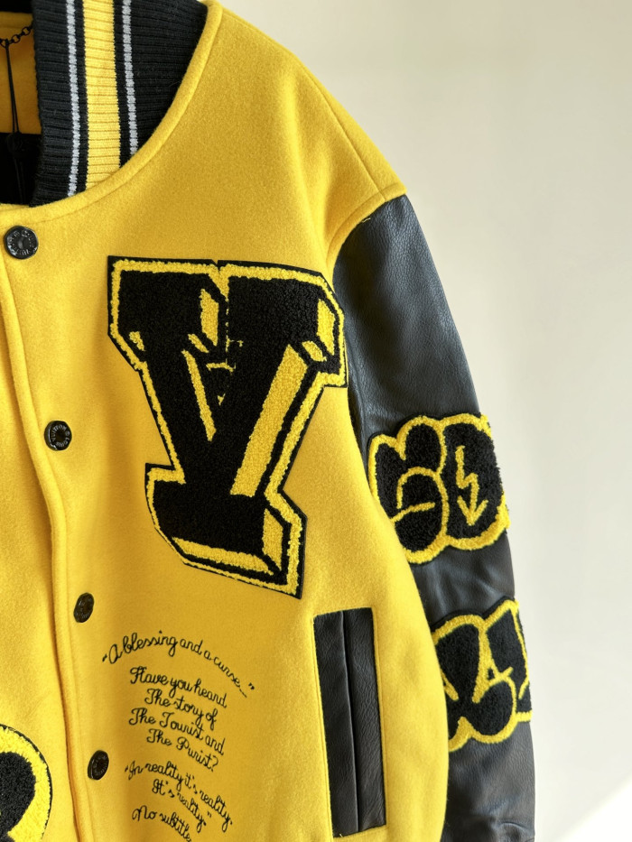 Louis Vuitton Black & Yellow Varsity Jacket