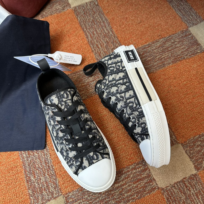Dior B23 Low Top Canvas Oblique Black D05