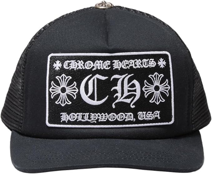 CHROME HEARTS CH HOLLYWOOD TRUCKER HAT BLACK/BLACK