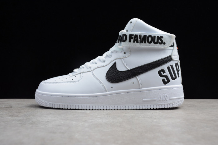 nike air force 1 one high hi white world famous - 698696-100