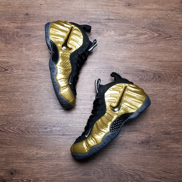 air foamposite pro “metallic gold” black mens 624041-701