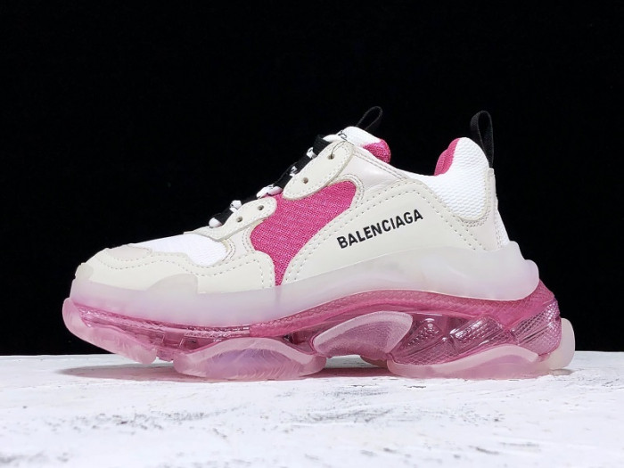 bl triple s ''clear sole'' trainers white pink h903p051