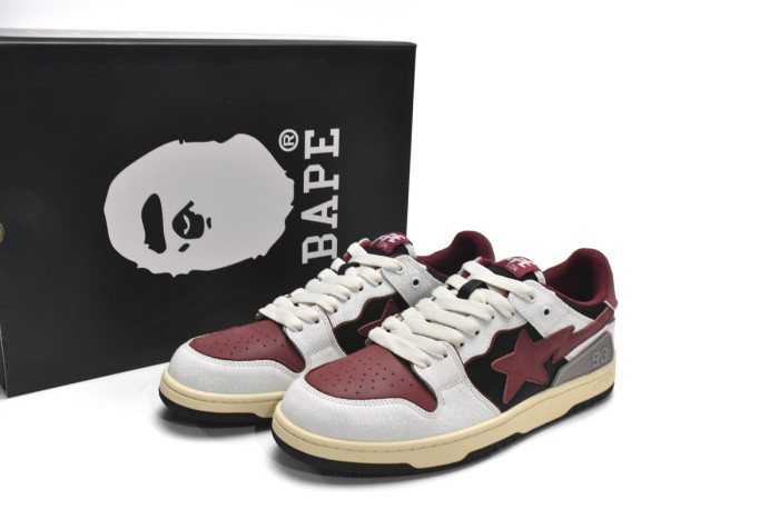 bape sk8 sta low red grey 1i20-291-020