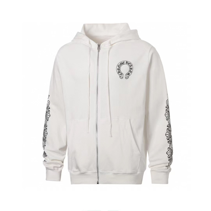 Chrome Hearts Horseshoe Floral Zip Up Hoodie FW00151