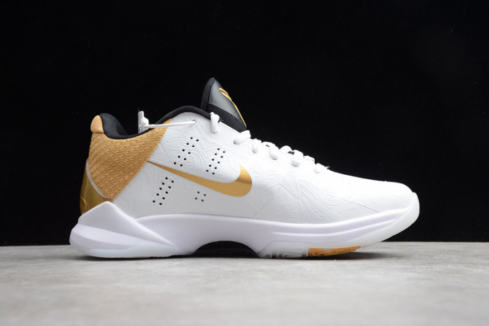 kobe 5 protro black/white/gold ct8044-100