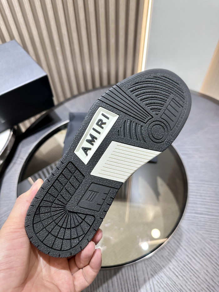 amiri skeleton low-skel top sneakers brown white