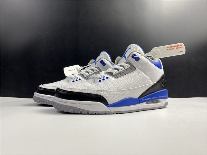 air jordan 3 retro white blue shoes ct8532-040