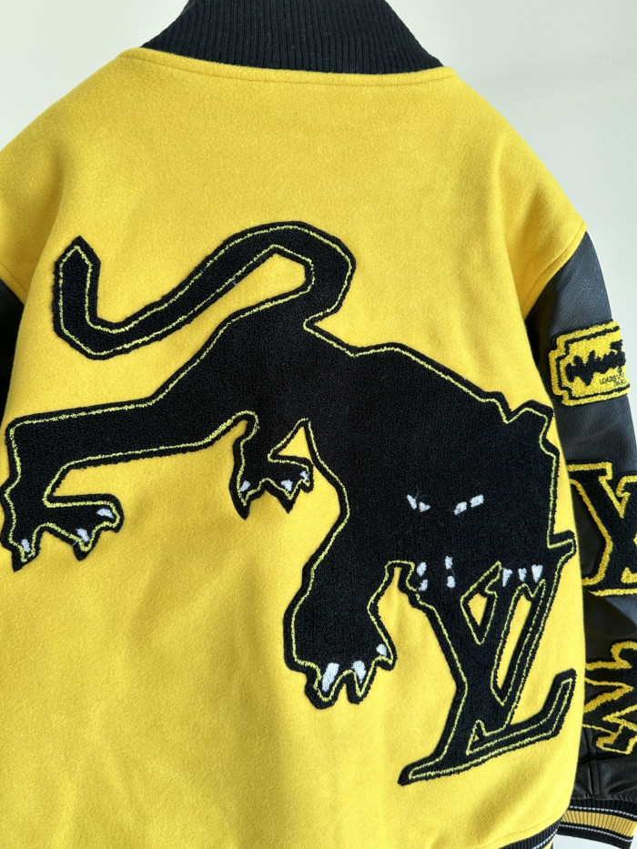 Louis Vuitton Black & Yellow Varsity Jacket
