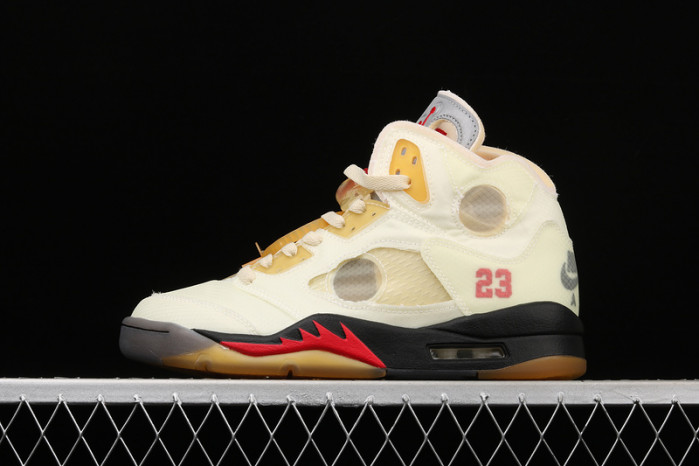 off-white x air jordan 5 “sail” dh8565-100
