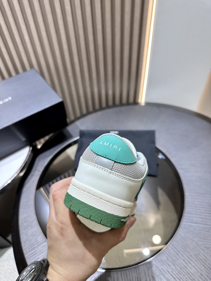 amiri skeleton low-skel top sneakers white green mfs003-114