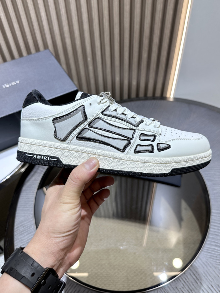 amiri skeleton low-skel top sneakers white black ps24mfs005-111