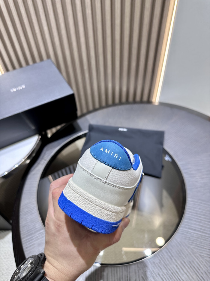 amiri skeleton low-skel top sneakers white blue