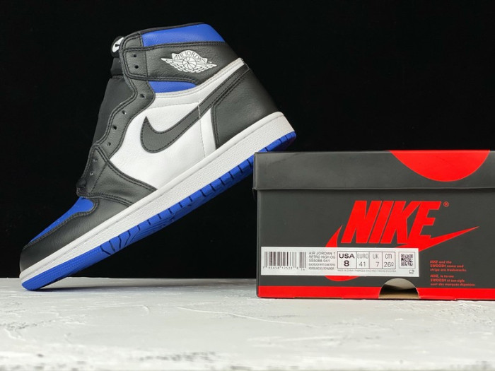 air jordan 1 retro high black game royal - 555088-041‎