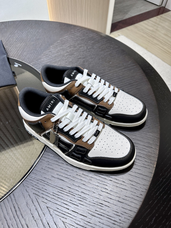 amiri skeleton low-skel top sneakers brown white